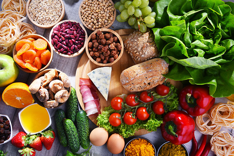 Fresh vegetables and ingredients